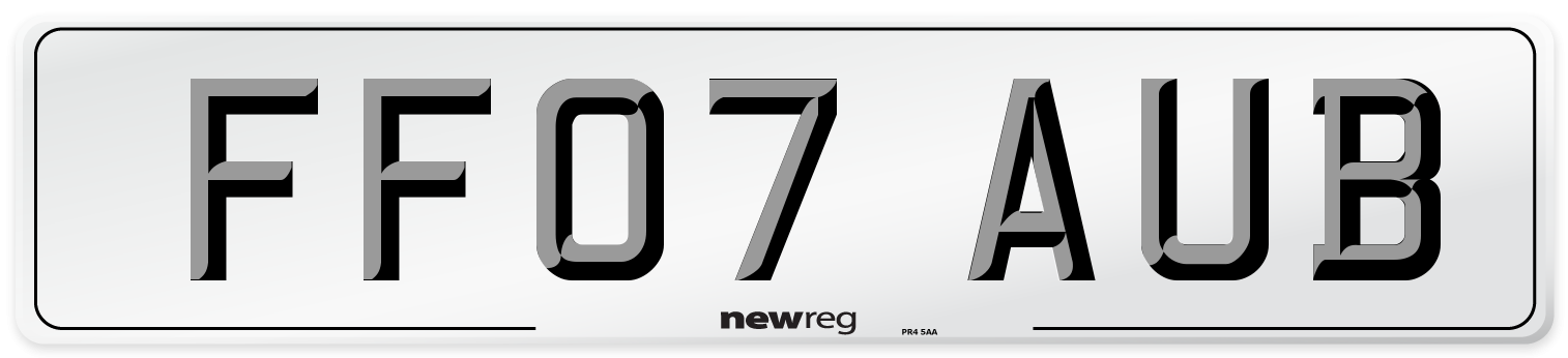 FF07 AUB Number Plate from New Reg